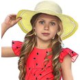 thumbnail image 2 of jaune-chapeaux De Paille Filles, Chapeau De Soleil D't Enfant Pour Plage Voyage Randone, 2 of 5