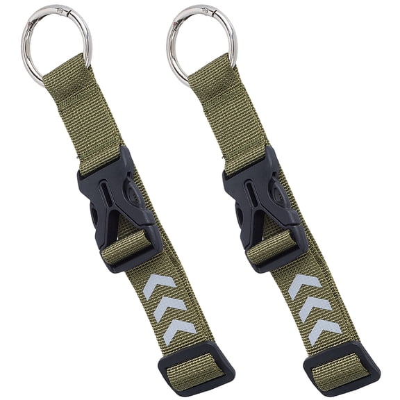 Polyester Adjustable Bag Luggage Straps with Zinc Alloy Clasp Olive 364~375x47.5x9.5mm