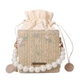 thumbnail image 2 of Mini Bolso Hombro Tipo Bandolera Con Cordón Bolsos Perlas Verano Tejidos Flores para Mujer, 2 of 9