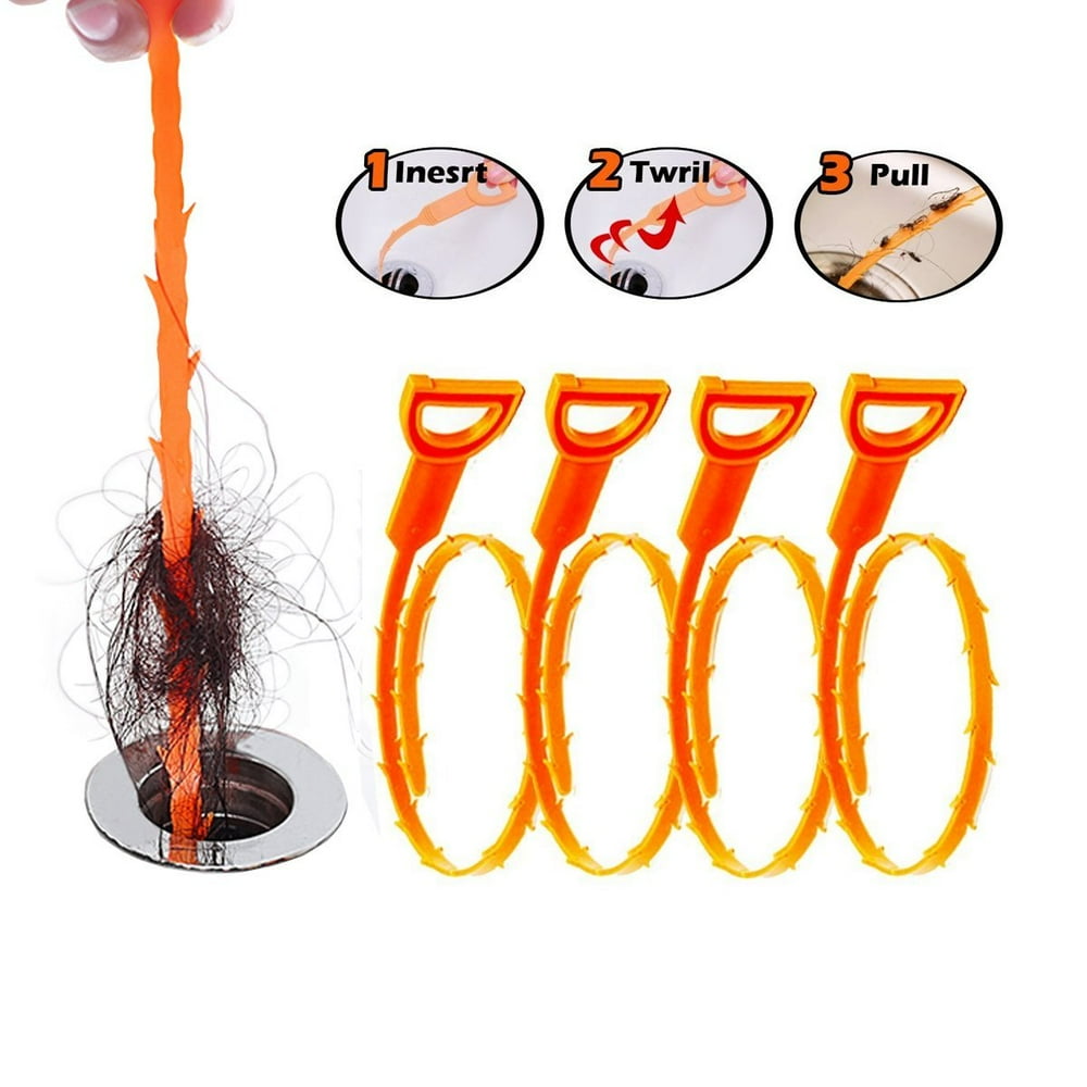 GEN Snakes Hair Clog Remover Hair Drain Cleaning Tool (4 pcs) Walmart
