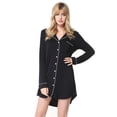 thumbnail image 1 of Camisón de manga larga para mujer, camisón de punto, vestido de dormir con botones suaves, 1 of 5