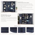 thumbnail image 6 of 66'' Entryway Hall Tree and Storage Cabinet, Multifunctional Left-right Combination Hall Cabinet with Shelf and 4 Hooks, Storage Cabinet/ Hall Tree 2 in 1 for Mudroom, Hallway, Living Room, Blue, 6 of 9