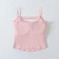 thumbnail image 4 of Camisole pour Femmes, Couleur Unie Col Rond avec Coussin de Soutien-Gorge Intégré, Tissu Polyester, Haut Léger Décontracté, Respirant pour l'Été, Design Ajusté, 4 of 6
