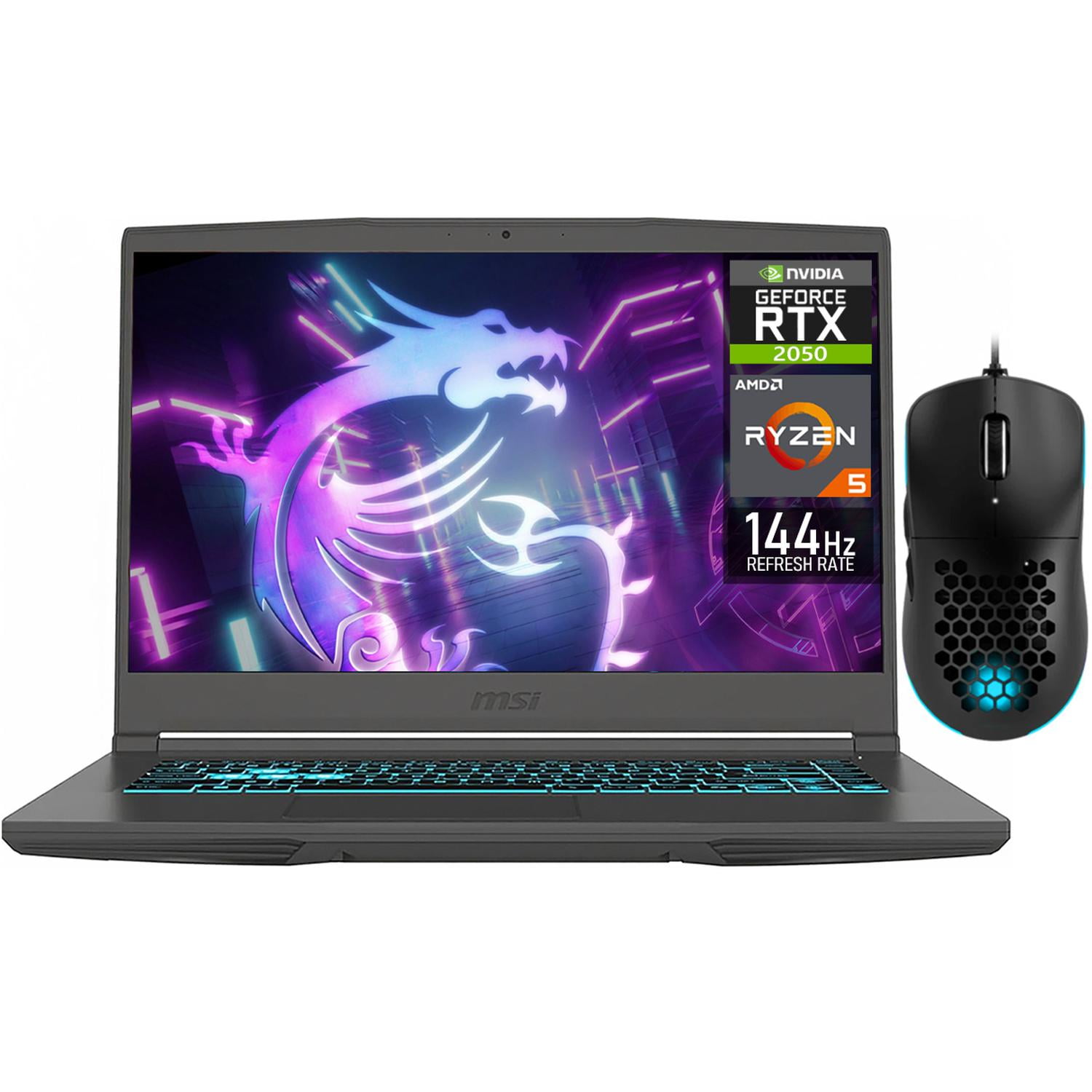 Laptop Gamer MSI Thin 15 NVIDIA GeForce RTX 2050 AMD Ryzen 5 7535HS 32GB RAM 512GB SSD Teclado en Ingles Windows 11 Home + Mouse DXT Gaming