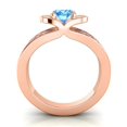 thumbnail image 4 of 2.35 Carat Beautiful Oval Cut Blue Topaz & Blue Sapphire Gemstone Bridal Ring for Ladies Solid 14K Rose Gold Size 7.5 by Diamond-Capitals, 4 of 8