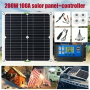 Dazone 200W Solar Panel Kit, 100A 12V Battery Solar Charge Charger With Controller Caravan Boat Outdoor, Power Station Camping Trailer Emergency