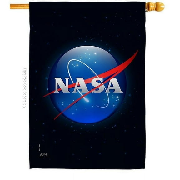 Americana Home & Garden H140602-BO 28 x 40 in. NASA House Flag with Armed Forces Double-Sided Decorative Vertical Flags Decoration Banner Garden Yard Gift