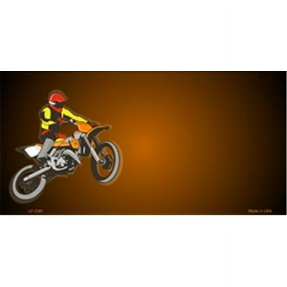 Dirt Bike Rider Offset Flat License Plates Tags