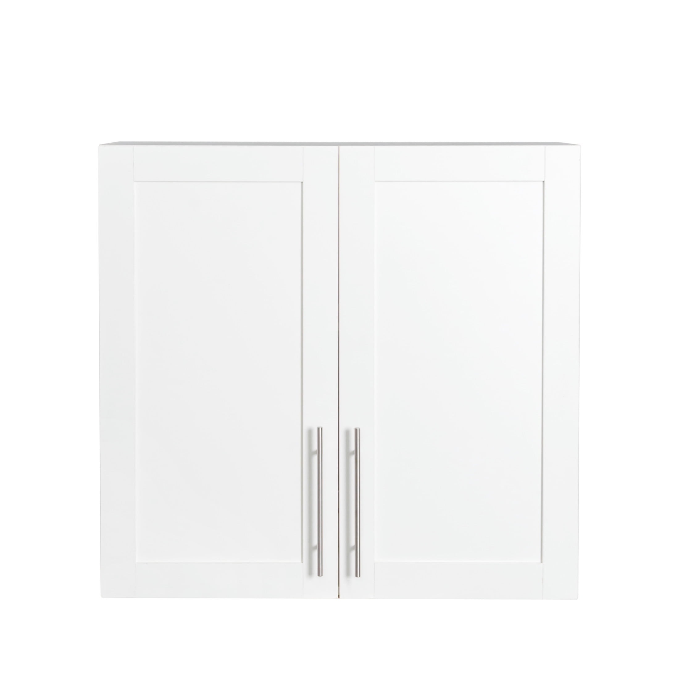 Noble House Frederick 31.50" Wall-Mounted Stackable Storage Cabinet, Adjustable Shelves, Space-Saving, White