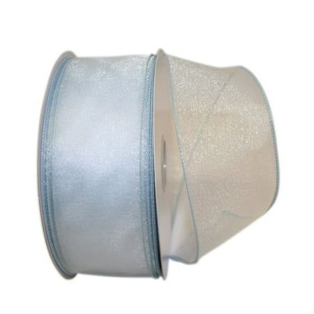 UPC: 0840108864919 | JAM Paper Sheer Wired Ribbon  2 1/2 Inches x 50 Yards  Light Blue  1/Pack