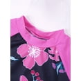 thumbnail image 5 of Linjinx Kids Girls Long Sleeves Rash Guard Shirt 2 Pieces Swimsuit Swimwear Bathing Suit Coral Navy 4, 5 of 8