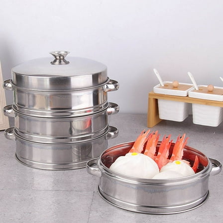 Raindrops 1 Set Square Silver 7.86X7.86in Food Steamer with Lid for Professional Cooks Home Users