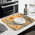 thumbnail image 3 of Sunflower Flower Dish Drying Mat for Kitchen, Microfiber Absorbent Dish Pad, Foldable Floral Rack Mat for Sink Area, 16x18 Inch, 3 of 7