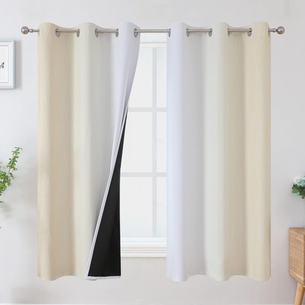 Cortinas Blackout Estelar Textiler Beige/Blanco Grisáceo 160x160cm