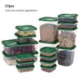 thumbnail image 1 of MesaSe 17pcs/set Refrigerator Food Container Plastic Microwave Food Storage Box Kitchen Lunch Organizer  Green, 1 of 10