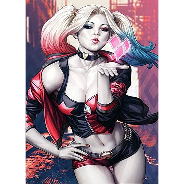 Diamond Painting (DE9256) Harley Quinn 5D DIY Square Mosaic Craft (LIEX8022416) 30x40cm Hugtrwg Para estrenar