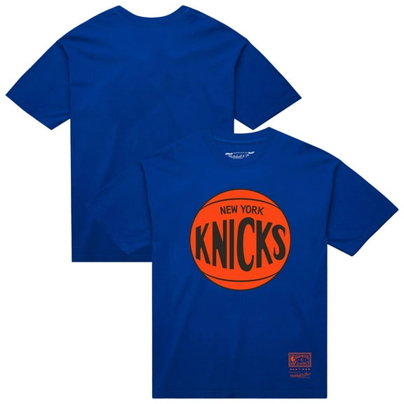 Unisex Mitchell & Ness Blue New York Knicks Hardwood Classics MVP Logo T-Shirt