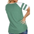 thumbnail image 2 of NISVIYA Summer Plus Size Tops for Women Baseball Shirts Striped Tunics Woman Jersey T-shirts Light Green, 2 of 5