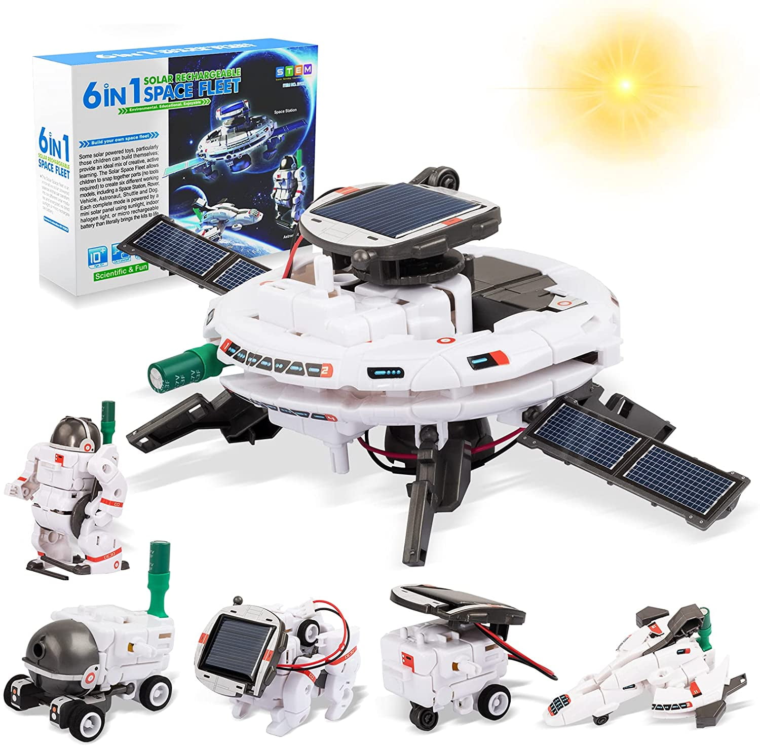 6 in 1 Educational Solar Robot Toy Kit for Kids STEM Building Toys DIY Science 