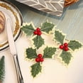 thumbnail image 3 of Dalrosia Holly Berries with Green Leaves, 20PCS Artifical Red Holly Berry Flowers for Christmas Tree/Wreath Arrangement Decorations, Red Berry Christmas Picks for Crafts Gifts Wedding Party Decor, 3 of 6