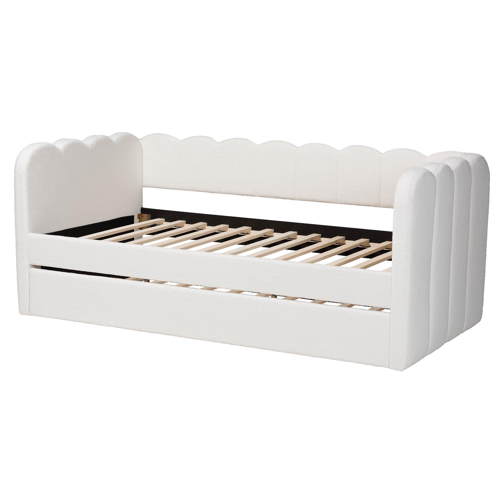 Baxton Studio Palmer Modern Daybed with Trundle, Twin, Cream