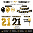 Happy Greetings 21st Birthday Party Decoration Kit, Black and Gold ...
