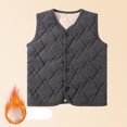 thumbnail image 4 of StSilkitty Boys Girls Puffer Vest Sleeveless V Neck Button down Quilted Jacket Vest Fall Winter School Uniform Coat, 4 of 5