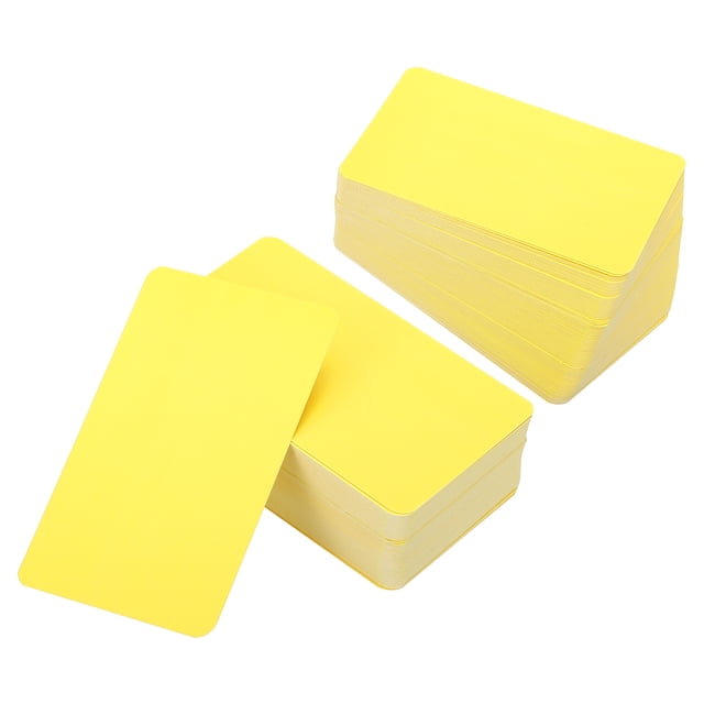 Unique Bargains 3.5' x 2' Blank Paper Business Cards, 180 Pack Small Index Flash Cards Words Message Note Card, Yellow