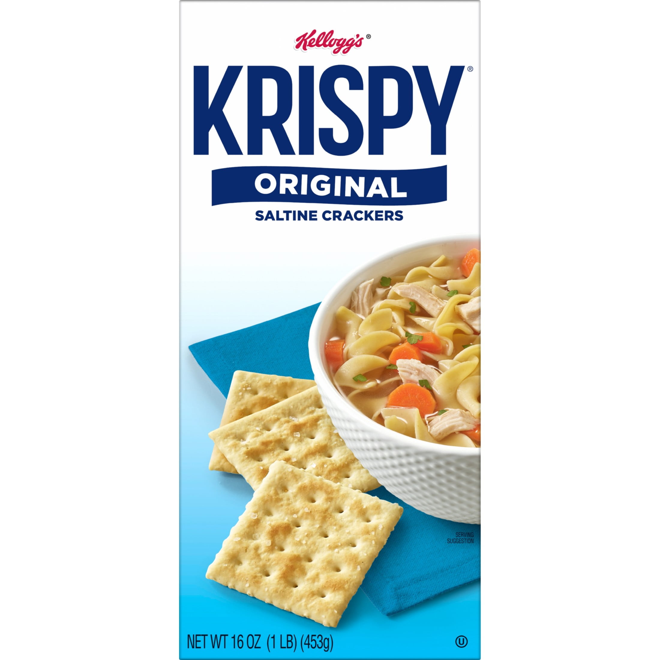 (4 pack) Kellogg's Krispy Original Saltine Crackers, Soup Crackers, 16 oz