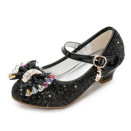 

Girls Dress Shoes Wedding Party Heel Mary Jane Princess Flower Shoes