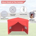 thumbnail image 4 of Instant Canopy 10x10 Pop Up Canopy Tent with 4 Sidewalls, Portable Shelter Enclosed Gazebo, Easy Set up Outdoor Sun Shade for Events, Parties and Camping Bonus 4 Ropes and 8 Stakes(Red), 4 of 5