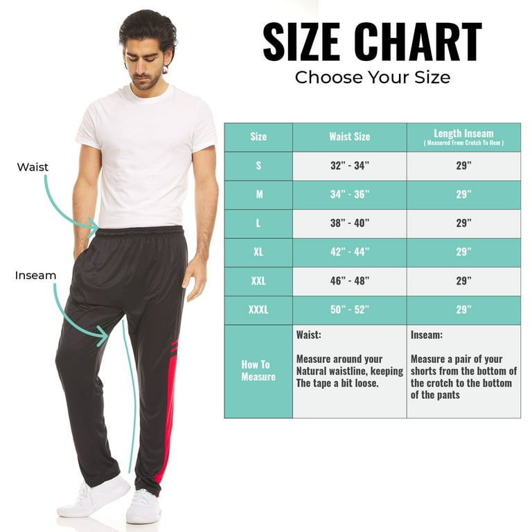 Dri-Fit Pant 3 Pack-Moisture Wicking, High Performance, Comfy Spandex-Poly  Blend (Up To Size 3XL) 