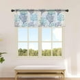 thumbnail image 2 of Teal Blue Grey Coral Coastal Sheer Valance, Summer Beach Light Filtering Kitchen Curtain Valances, Ocean Seaside Nautical Chiffon Rod Pocket Living Room/Bedroom/Cafe Curtains 54"x18", 2 of 6