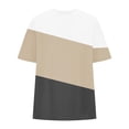 thumbnail image 4 of Fiudx Ofertas Relámpago Camiseta Informal con Estampado de Letras para Mujer, Top de Manga Corta con Cuello Redondo y Hombros Caídos, 4 of 4