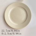 thumbnail image 2 of Ceramic Breakfast Plate Solid Color Dining Plate Home Restaurant Cafe Breakfast Plate Dessert Plate Circular Salad Flat Plate, 2 of 7