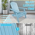 thumbnail image 4 of BIQWBIC Folding Adirondack Chairs, Solid Wood Fire Pit Chair with Wide Armrests, All-Weather Outdoor Patio Lawn Garden Chairs, 350 Lbs Capacity, Easy to Install, Turquoise, 4 of 7