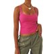 thumbnail image 2 of Lucakuins Mujeres Tank Tops, Color Sólido Básico Sin Mangas Escote Redondo Slim Fit Camisas Camisola Acanalada Tops Lucakuins moda, 2 of 6