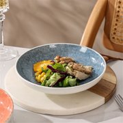 XChangeFun Glazed Ceramic Blue Salad Plate 1 Pack 7.91 Inch