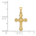 thumbnail image 2 of 14k Yellow Gold Fleur de lis Small Cross Pendant - .6 Grams - Measures 15x10mm, 2 of 2