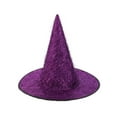 thumbnail image 3 of Xuety Witch Hat Solid Color Halloween Accessory Black Taffeta Costume Hat for Wizard Parties and Events, 3 of 3
