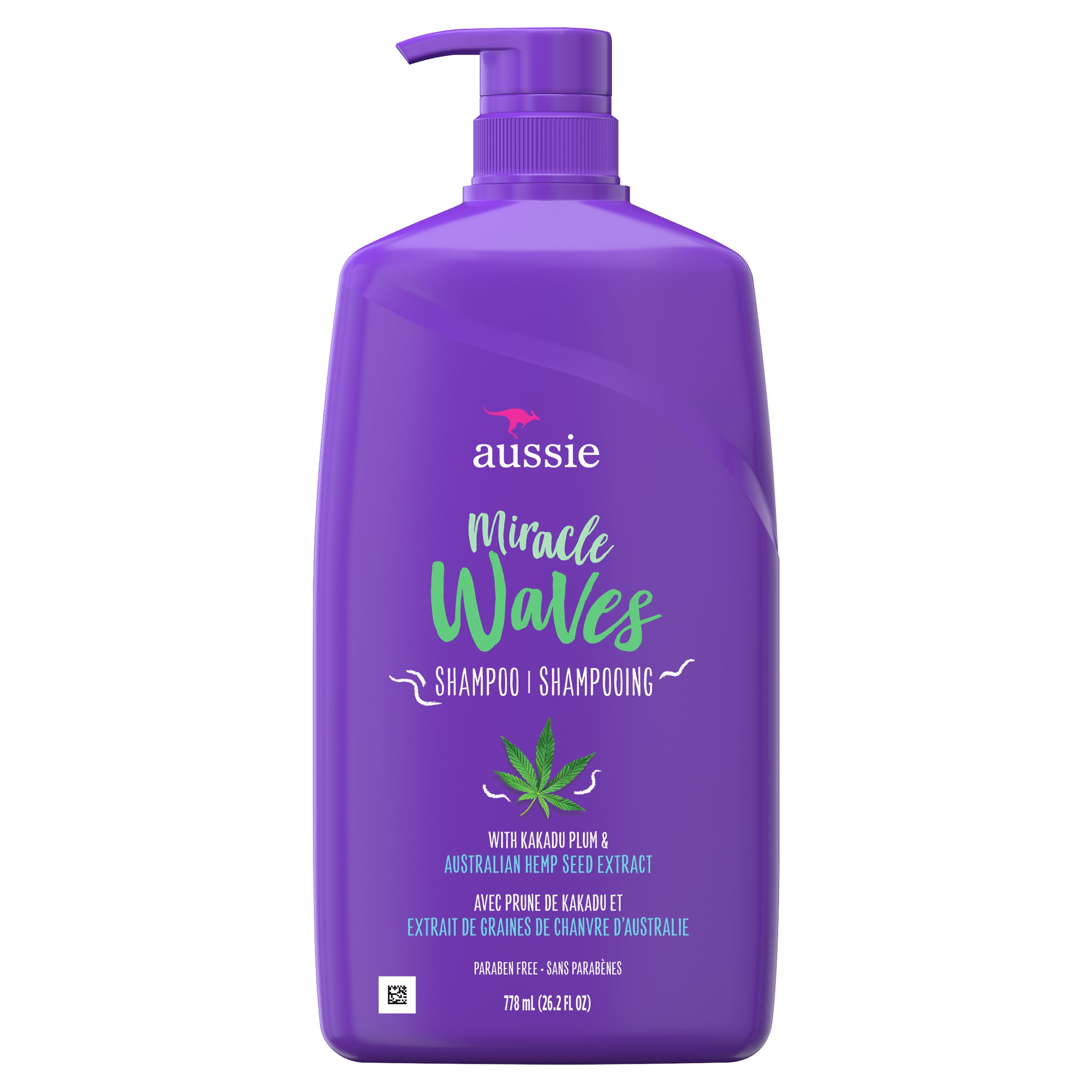 Aussie Miracle Waves Anti-Frizz Paraben-Free Shampoo, 26.2 fl