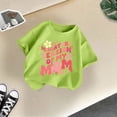 thumbnail image 4 of Curuila Kid Girls Tops Letter Print Crew Neck Short Sleeve Tee Summer Casual Loose T Shirt Light Green Size 12-14 Years, 4 of 4
