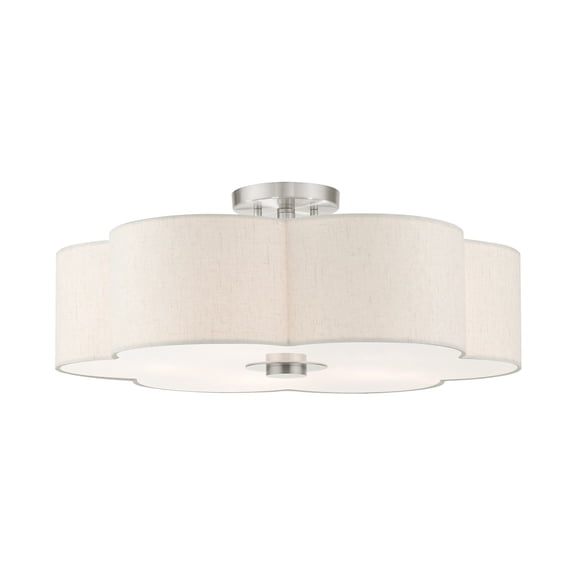 Livex Lighting - Solstice - 5 Light Semi-Flush Mount in French Country Style -