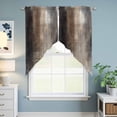 thumbnail image 6 of Brown Kitchen Window Curtains, Swag Curtains Valance for Bedroom Living Room Bathroom, Modern Ombre Abstract Art Oil Painting Rod Pocket Window Treatment Curtain Block Drapes 2 Panels 28"x36", 6 of 9
