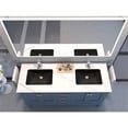 thumbnail image 4 of Castello USA 60"Yamyam Blue Vanity Set with White Marble Ceramic Top Black Sink, 4 of 7