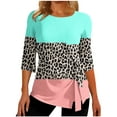thumbnail image 2 of Qertyioot Femmes Mode Été Décontracté Imprimé Col Rond T-shirt Ample Hauts Blouse Chandail, 2 of 5