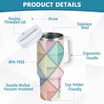 thumbnail image 2 of Yayeee 30oz Stainless Steel Tumbler with Straw and Handle Double-Wall Insulated Travel Water Bottle, Colorful Geometric, 2 of 8