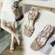 thumbnail image 2 of Sandalias de tacón medio, zapatos de verano 2023 para mujer, sandalias transparentes con hebilla Sexy a la moda para mujer, zapatos de mujer con cadena de tacón cuadrado39 Gao Jinjia LED, 2 of 2