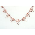 thumbnail image 3 of Faship Gorgeous Coral Rhinestone Crystal Floral Necklace Earrings Set, 3 of 5
