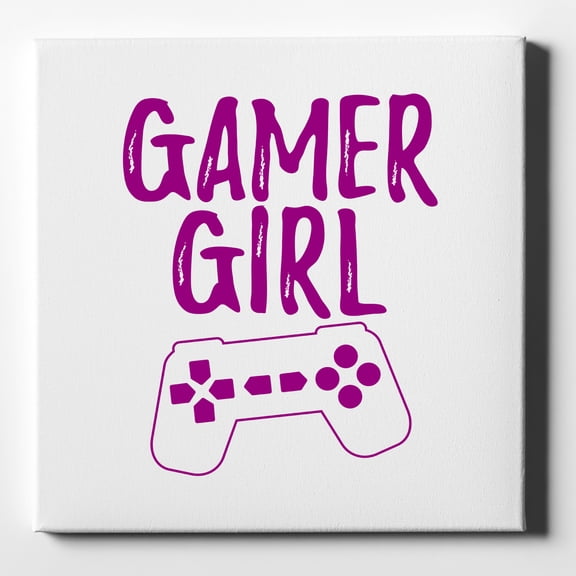 DistinctInk 10X10 Canvas Wall Art - Video Games - 5/8 inch Gallery Wrapped, White Edge